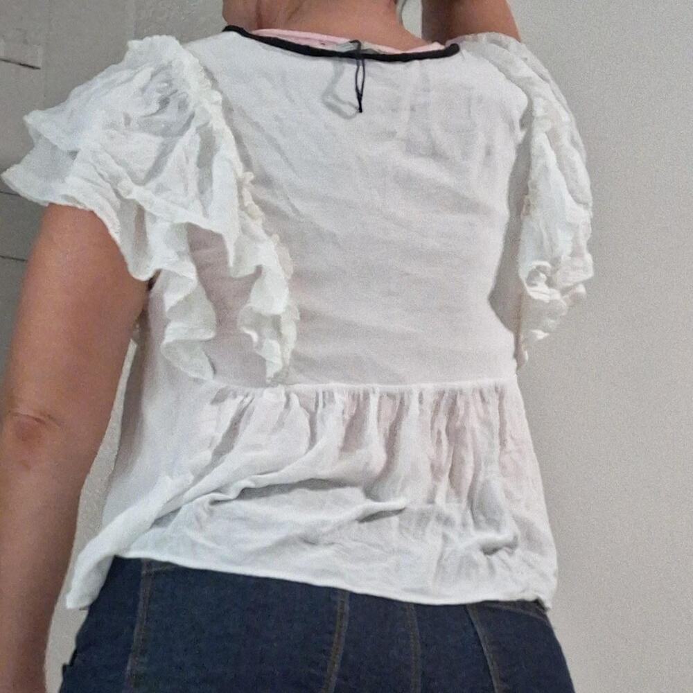 ๐ ZARA TRF Coquette Tie-Front Blouse ๐ - Picture 2 of 4
